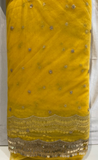 Yellow with sequin allover net embroidered fabric 7145