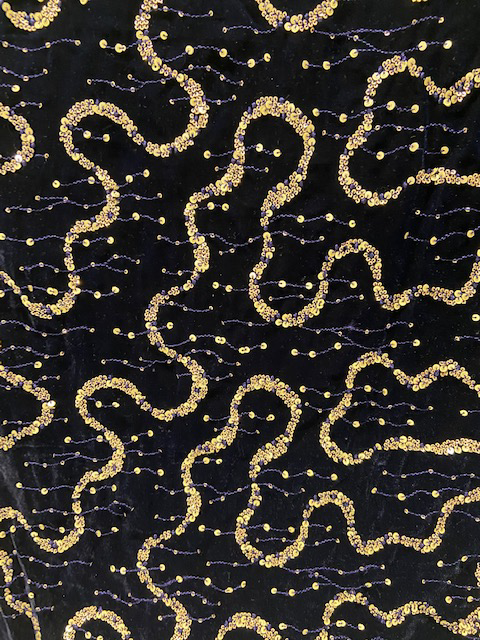 Black velvet sequin with allover fabric 3096