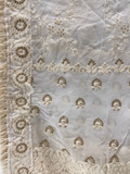 White dyeable thread with sequin allover georgette embroidered dupatta 4566