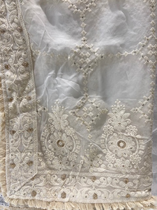 White dyeable thread with seqiun allover Georgette Embroidered Dupatta 4567