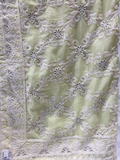 White dyeable thread with allover Georgette Embroidered Dupatta