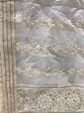 White dyeable thread with sequin allover Georgette Embroidered Dupatta 4543