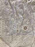 White dyeable thread with sequin allover Georgette Embroidered Dupatta 4557