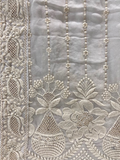 White dyeable thread with sequin allover Georgette Embroidered Dupatta 26704