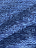 Ink blue lucknowi chikankari georgette embroidered fabric 3655