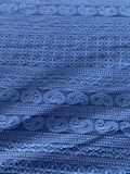 Ink blue lucknowi chikankari georgette embroidered fabric 3655