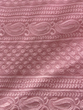 Pink lucknowi chikankari georgette embroidered fabric 3653