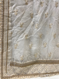 White dyeable thread with sequin allover Georgette Embroidered Dupatta 4569