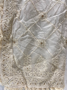 White dyeable thread with sequin allover Georgette Embroidered Dupatta 4560