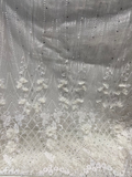 White 3d flowers and threadwork allover net embroidered fabric (60'') 3617