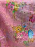 Pink Lilen cotton fabric 8098