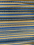 Beige blue stripes satin printed 3532