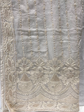 White dyeable thread with sequin allover Georgette Embroidered Dupatta 26704