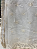 White dyeable thread with sequin allover Georgette Embroidered dupatta 4554