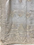 White dyeable thread with sequin allover Georgette Embroidered dupatta 4553