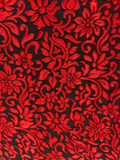 Black red brasso allover georgette embossed fabric 3600