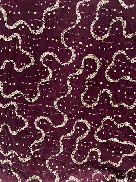 Purple velvet sequin with allover fabric 7860