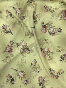 Yellow floral organza printed fabric 9360