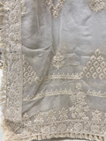 White dyeable thread with sequin allover Georgette Embroidered dupatta 4553