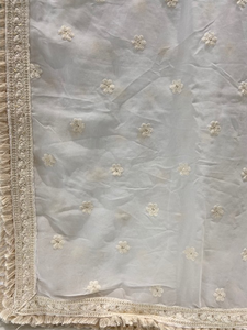 White dyeable thread with sequin allover Georgette Embroidered Dupatta 4541