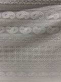 Grey lucknowi chikankari georgette embroidered fabric 3655