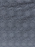 Grey lucknowi chikankari georgette embroidered fabric 3656