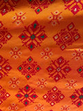 Orange brocade with patola style weaved banarasi silk fabric 1112