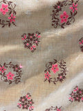 Cream brocade with butta weaved banarasi silk fabric 1118