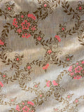 Cream brocade with allover weaved banarasi silk fabric 1116