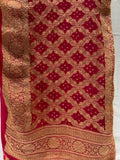 Red and pink shaded pure georgette hand dyed pure bandhani georgette dupatta 1449