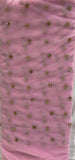 Pink with sequin allover Net Embroidered fabric 5433