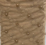 Brown with sequin allover Net Embroidered fabric 4555