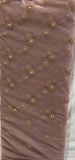 Brown with sequin allover Net Embroidered fabric 1099