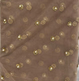 Brown with sequin allover Net Embroidered fabric 3550