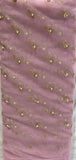 Pink with sequin allover Net Embroidered fabric 2312