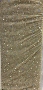 Gold with sequin allover net embroidered fabric 5134