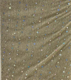 Gold with sequin allover net embroidered fabric 5134