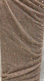 Brown with sequin allover Net Embroidered fabric 3121