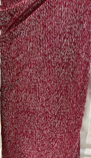 Red silver pleated crush 60