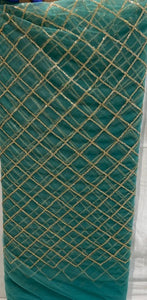 Green with sequin allover net embroidered fabric 4512