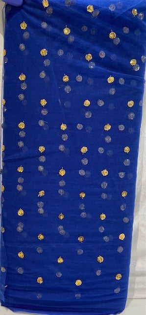 Blue sequin with allover Net Embroidered fabric 5413