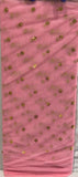 Pink with sequin allover Net Embroidered fabric 6515