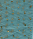 Blue with sequin allover Net Embroidered fabric 7668