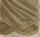 Gold thread with sequin allover Net Embroidered fabric 7192