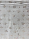 White dyeable sequin and thread butta georgette embroidered fabric 1898