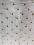 White dyeable sequin and zari butta chinon embroidered fabric 1927