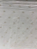 White dyeable sequin and thread georgette butta embroidered fabric 1893