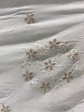 White dyeable sequin and thread butta georgette embroidered fabric 1898