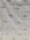 White dyeable foil badla mukaish work georgette butta embroidered fabric 1902