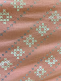 Peach geometric cotton printed fabric 3560